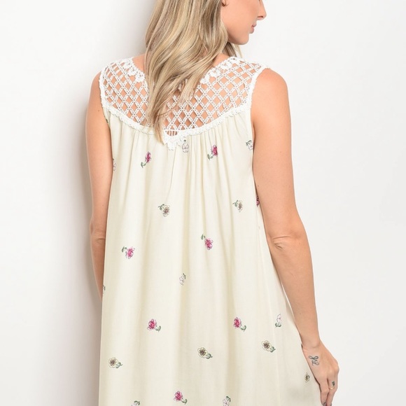 Tassels and Lace Boho Lace Layering  Dress Medium - Picture 5 of 9